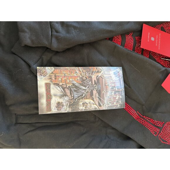 NWT Guapi Men's Skeleton Hoodie BlackSweatshirt Red Rhinestones Ltd ED (JB) - Picture 11 of 12
